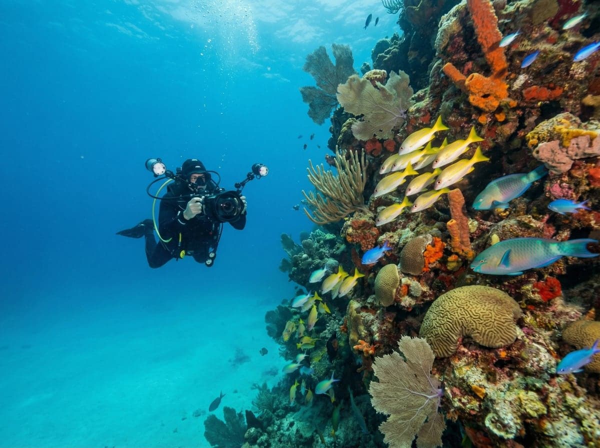Turquoise waters of the Mexican Caribbean coastline
