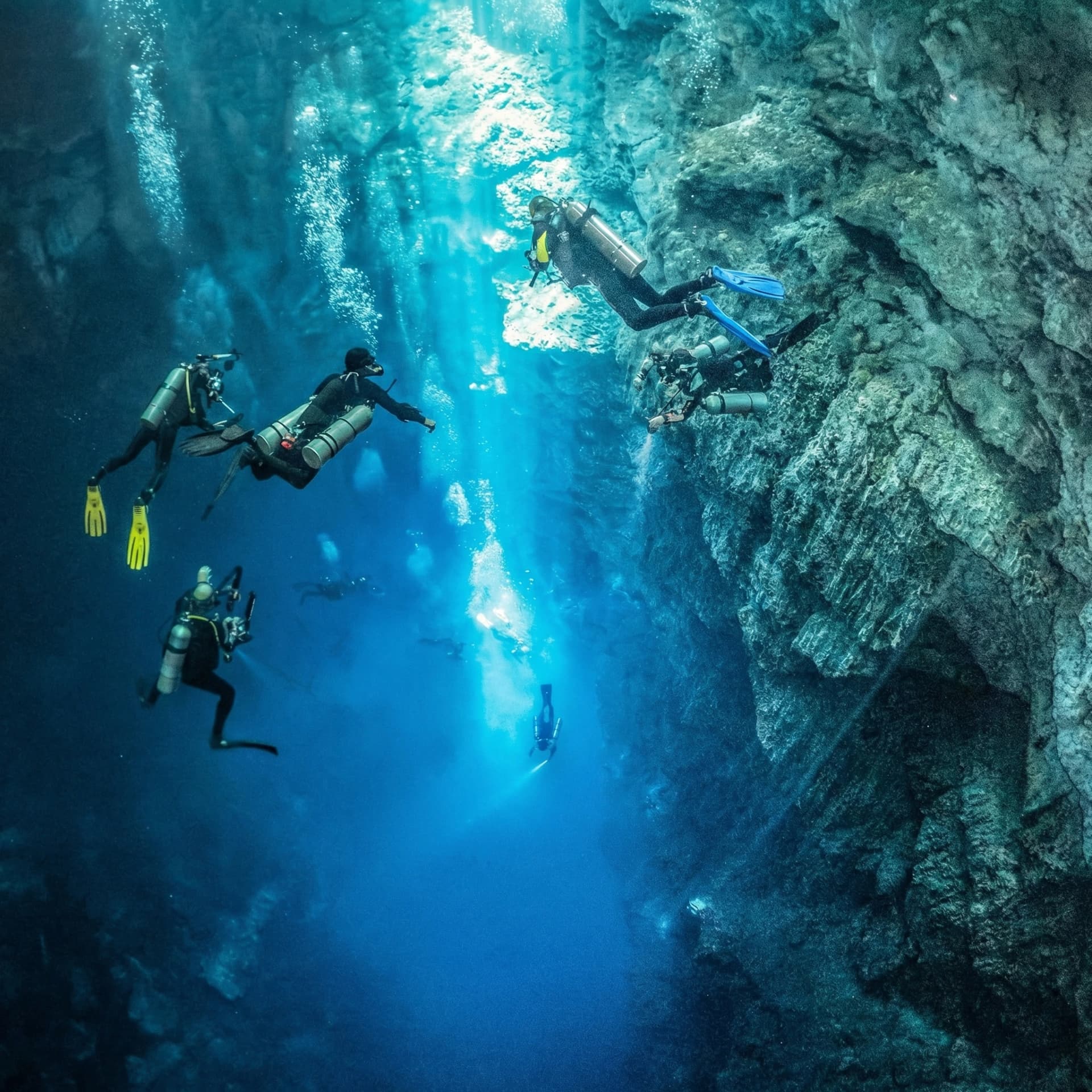 The Pit cenote diving near Tulum
