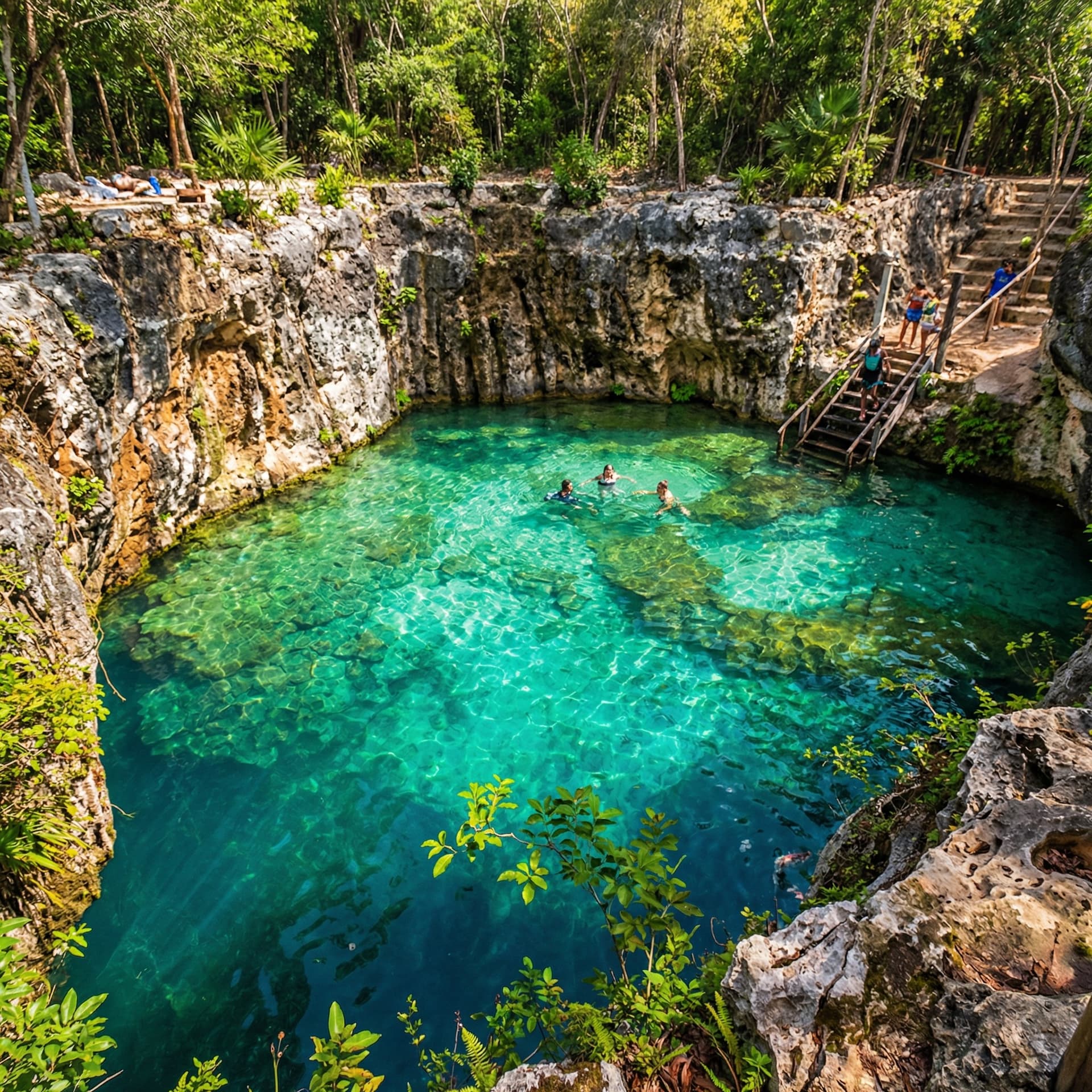 Cenote Siete Bocas — Intermediate level cenote diving in Mexico